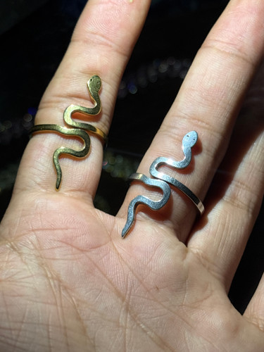 🐍✨ Snake Two Tone Ring | انگشتر مار دو رنگ گلد و سیلور