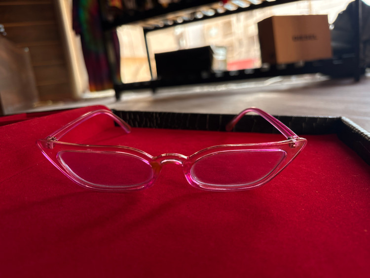 🩷 عینک گربهای فانتزی صورتی | Pink Cat Eye Glasses 🐱✨
