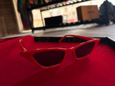 عینک مدل بولگاری فریم قرمز شیشه مشکی | Bvlgari Style Red Frame Black Lens Glasses 🖤