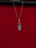 دوتا گردنبند پلاک اسکلتی آبی و قرمز | Blue & Red Skull Pendant Necklace Set 🔥