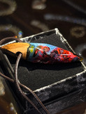 گردنبند پلاک کهکشانی تک نسخه هفت رنگ رزین و چوب گردو ONE OF A KIND LUXURY EDITION