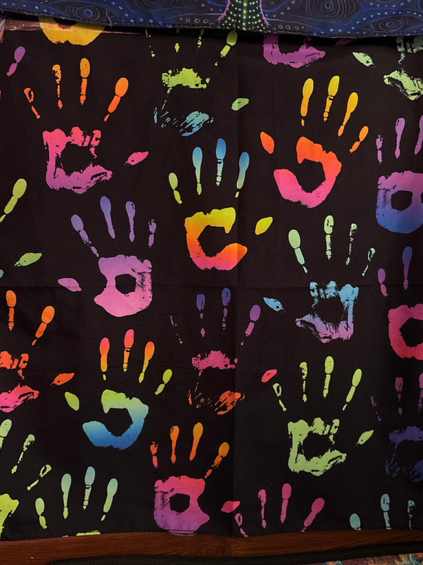 دستمال سر بلک لایت دست رنگی | Handprint Blacklight Bandana