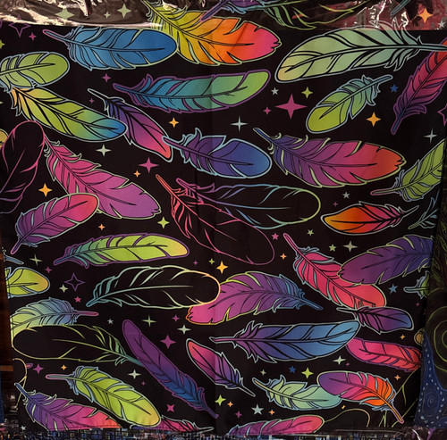 دستمال سر بلک لایت طرح پَر | Feather Blacklight Bandana