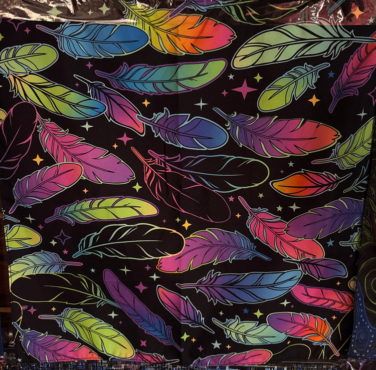 دستمال سر بلک لایت طرح پَر | Feather Blacklight Bandana